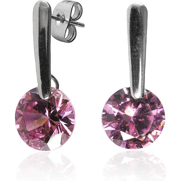 BEMI Design Náušnice s ružovými zirkónmi z chirurgickej ocele S266045 10399909