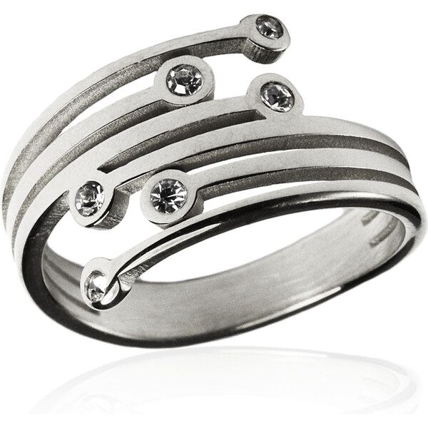 BEMI Design Dámsky prsteň so zirkónmi silver z chirurgickej ocele 10399926