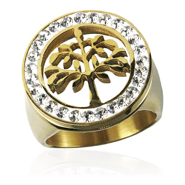 BEMI Design Dámsky prsteň strom života gold z chirurgickej ocele 10399932