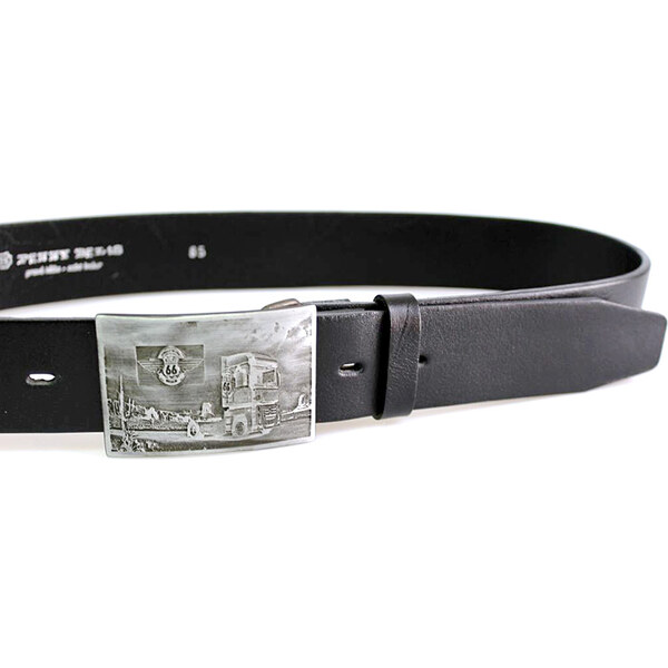 Penny Belts Pánsky kožený opasok 2124-60 čierny Kamión 55004098