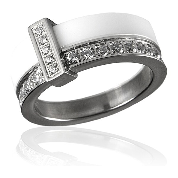 BEMI Design Dámsky keramický prsteň so zirkónmi S298190 20962776