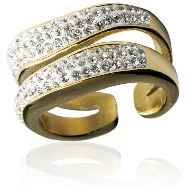 BEMI Design Dámsky prsteň so zirkónmi z chirurgickej ocele gold 10399945