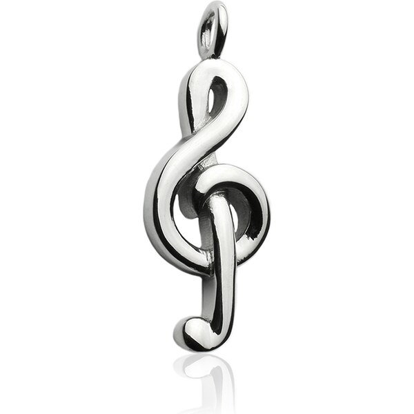 BEMI Design Prívesok husľový kľúč z chirurgickej ocele S308065 10399951