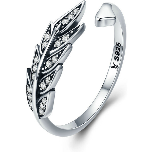 Emporial strieborný nastaviteľný prsteň Oslnivé lístky 31368907