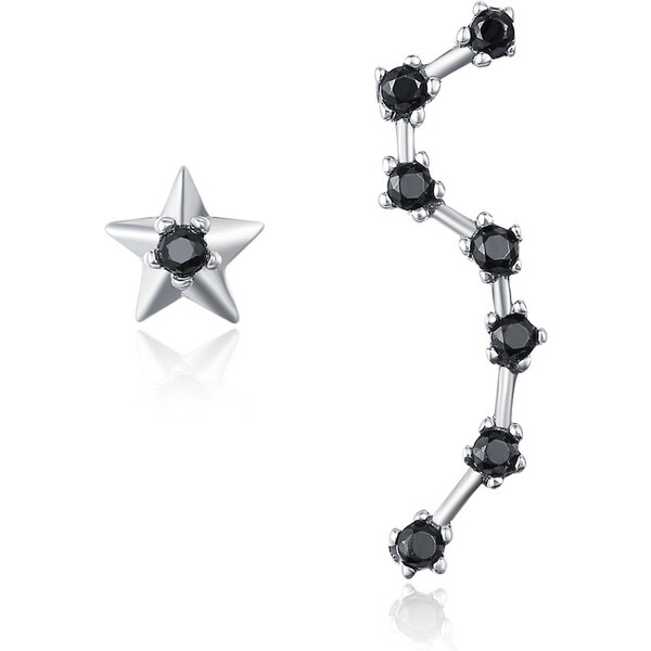 Emporial strieborné náušnice Nočná hviezdna obloha SCE166 28183407