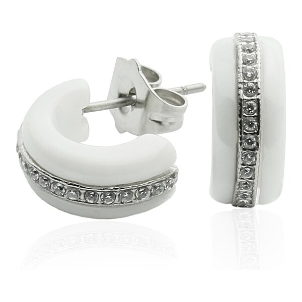 BM Jewellery Náušnice keramické so zirkónmi S348135 21385819