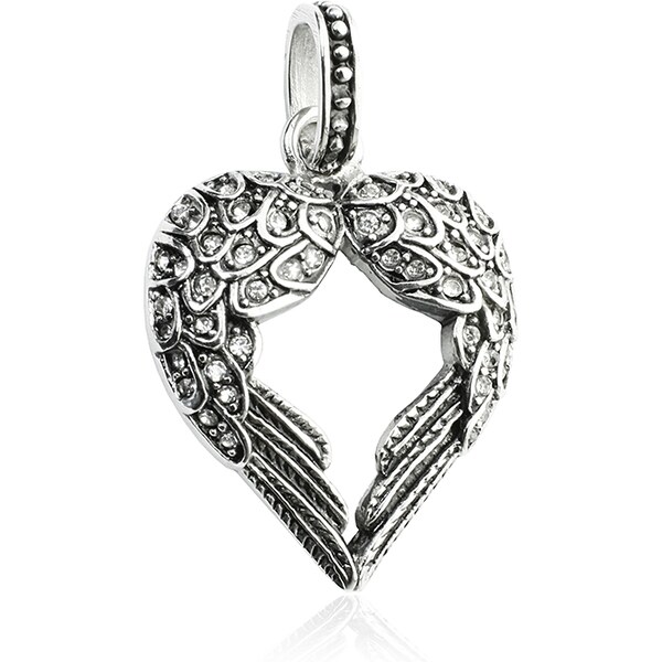 BM Jewellery Prívesok anjelské krídla so zirkónmi z chirurgickej ocele 10399980