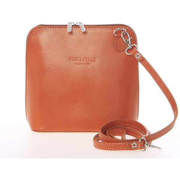 Dámska kožená crossbody kabelka svetlohnedá - ItalY Hannah hnedá 5714213