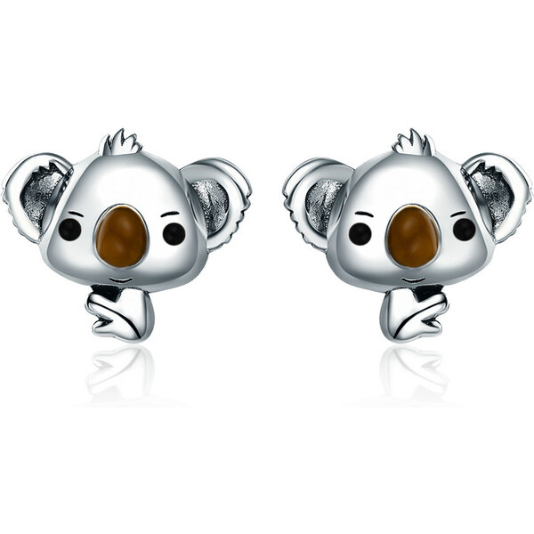 Emporial strieborné náušnice Roztomilá Koala SCE381 28631530
