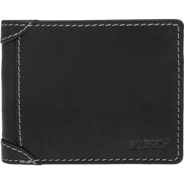 Lagen Pánska kožená peňaženka 2511462 čierna 35335557