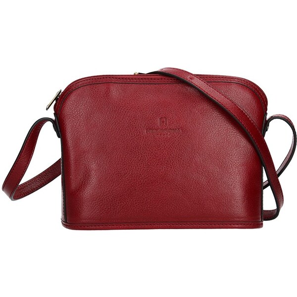 Kožená dámska crossbody kabelka Hexagona 111747 - vínová 48228096