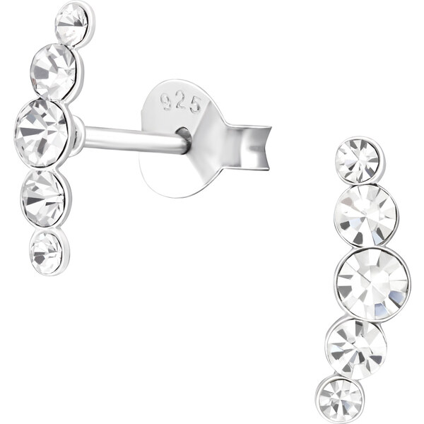 Olivie Strieborné kryštálkové náušnice 1487 9398913