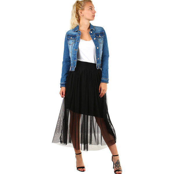 Glara Dámska tylová dlhá sukňa 48201988