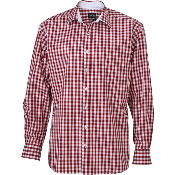 Daiber James & Nicholson Pánska kockovaná košeľa s dlhým rukávom Easy 62674848