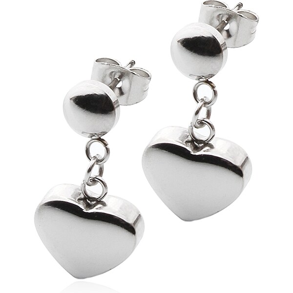 BM Jewellery Náušnice srdce z chirurgické oceli S379050 10400020