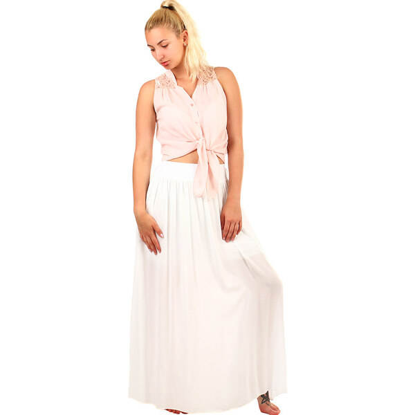 Glara Dámska dlhá sukňa s vreckami 8396966