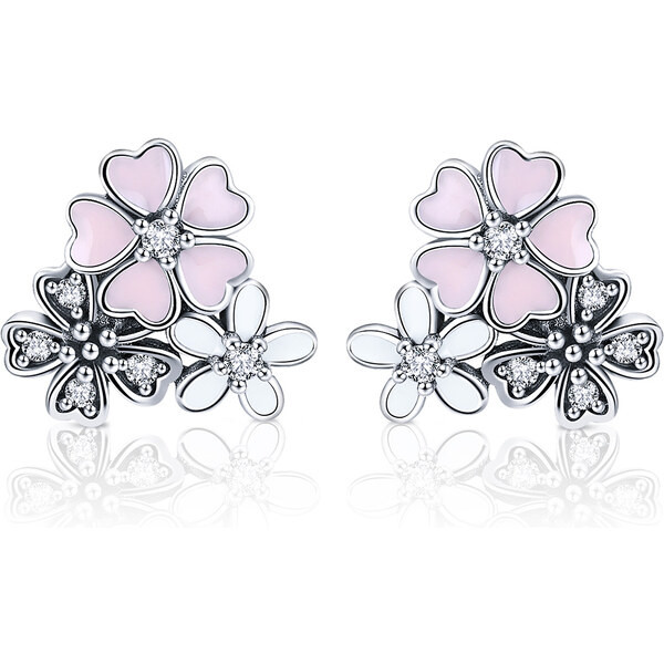 Emporial strieborné kôstkové náušnice Lúka kvetov SCE400 28015235