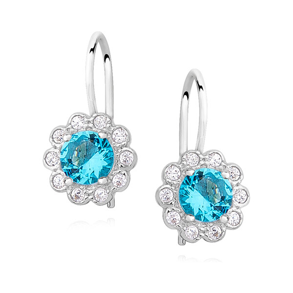 Olivie Detské strieborné náušnice AKVAMARÍN 3401 14843295