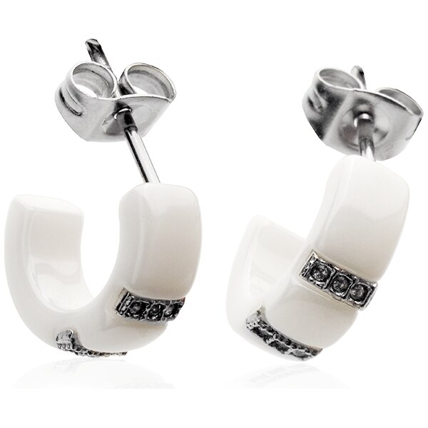 BM Jewellery Náušnice keramické so zirkónmi LUNA S424135 20962803