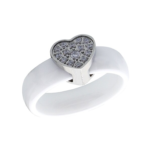 BM Jewellery Dámsky keramický prsteň srdce Valentín sa zirkónmi 20962807
