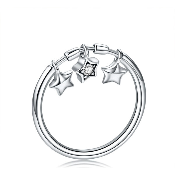 Emporial strieborný prsteň Padajúce hviezdy 31420455