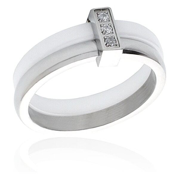 BM Jewellery Dámsky keramický prsteň so zirkónmi S453130 20962812