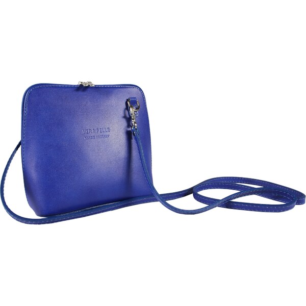 Modrá kožená talianska crossbody kabelka Grana Azzura Scura 37993027