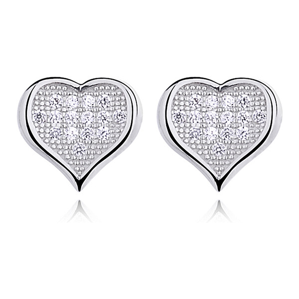 Olivie Strieborné náušnice so zirkónmi SRDIEČKO 1661 14270959