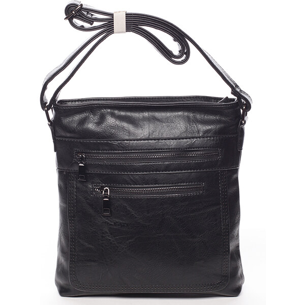 ROMINA & CO. BAGS Moderná strednej crossbody kabelka čierna - Delami 6432962