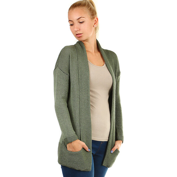 Glara Pletený kardigán s vreckami 8396840