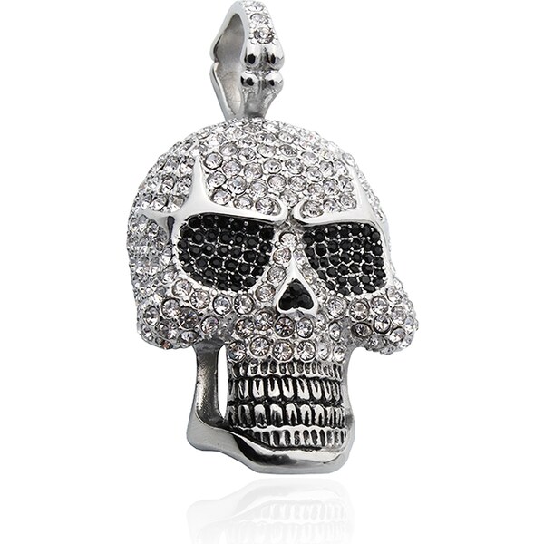 BM Jewellery Dámsky prívesok zirkónové lebka z chirurgickej ocele 10400114