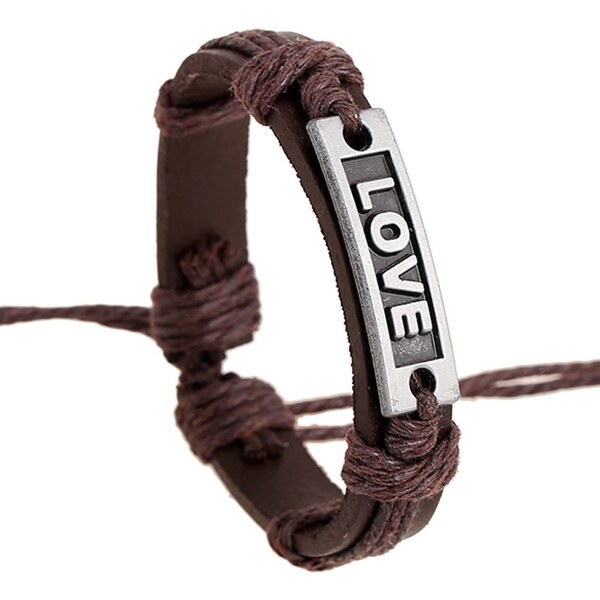 Buďchlap Pánsky kožený náramok LOVE 65637838