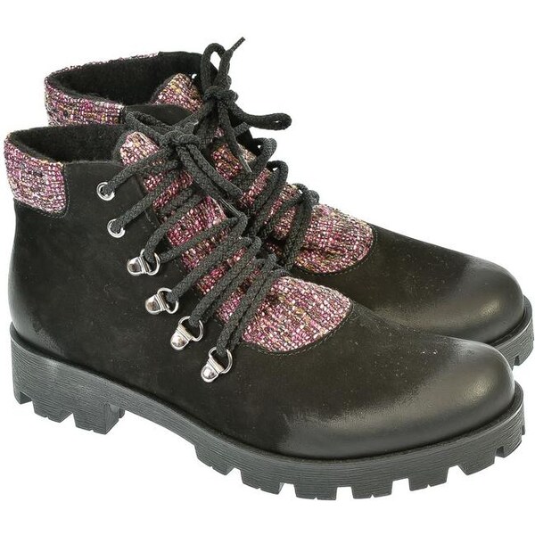 OLEKSY Dámske kožené čierne poltopánky DENTE 6447585