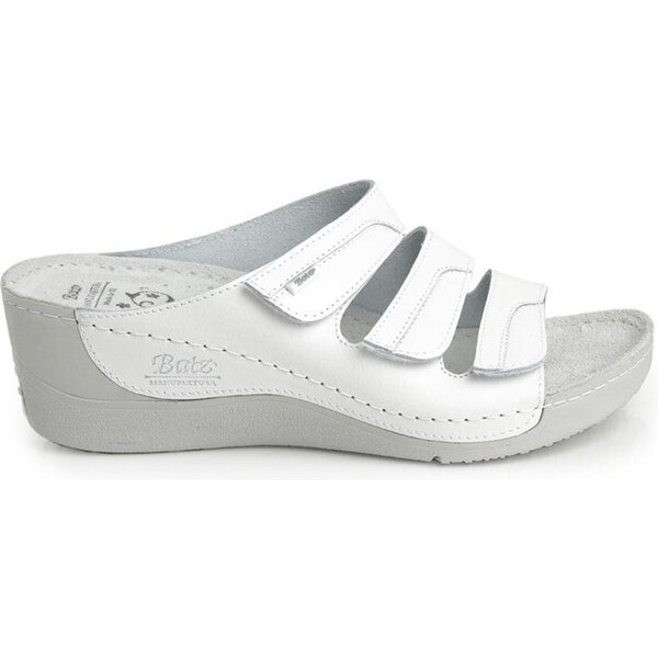 BATZ Dámske kožené biele šľapky OLGA 5435462