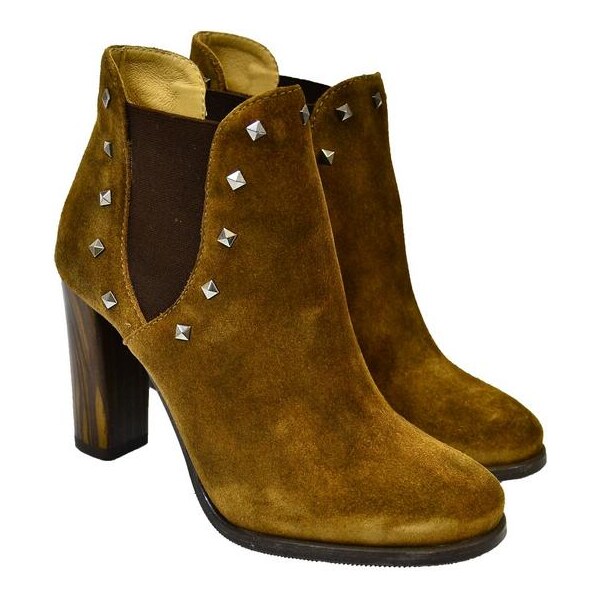 KARINO Dámske hnedé kožené čižmy IVETT 4358331