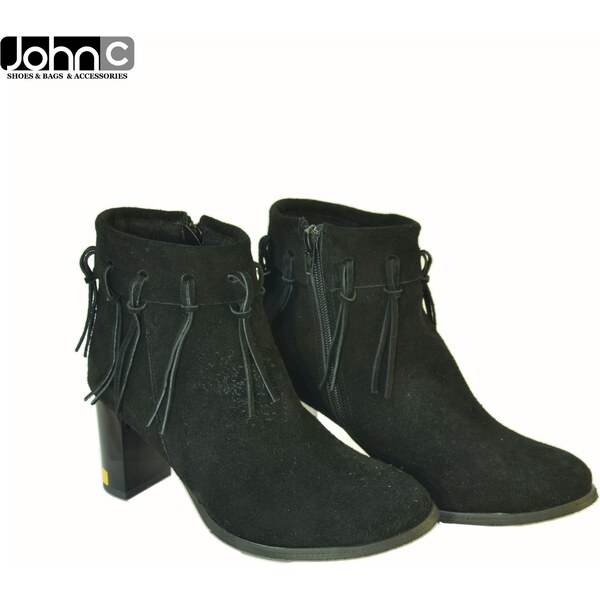 JOHN-C DÁMSKE ČIERNE SEMIŠOVÉ ČIŽMY PAULETA 8584357