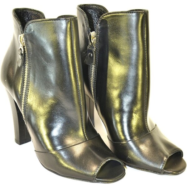 CARINII DÁMSKE ČIERNE HLADKÉ OTVORENÉ ČLENKOVÉ POLTOPÁNKY STEVANA 4360585