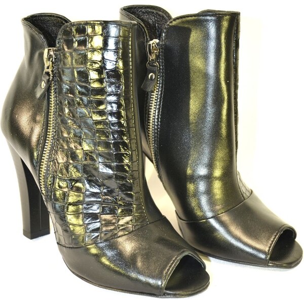 CARINII DÁMSKE ČIERNE OTVORENÉ ČLENKOVÉ POLTOPÁNKY STEVANA 8567761