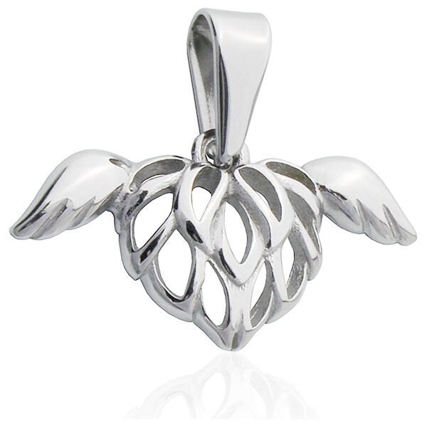 BM Jewellery Prívesok srdce s krídlami Valentín z chirurgickej ocele 10400132