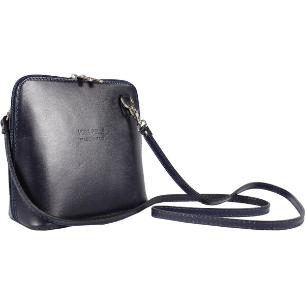 Modrá kožená talianska crossbody kabelka Grana Blu Scura NovaKabelka 6561829