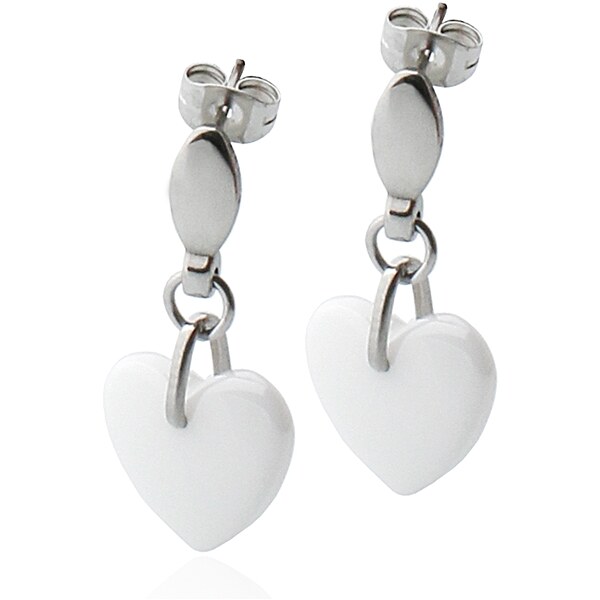 BM Jewellery Náušnice visiace keramické srdce Valentín S527080 20962819