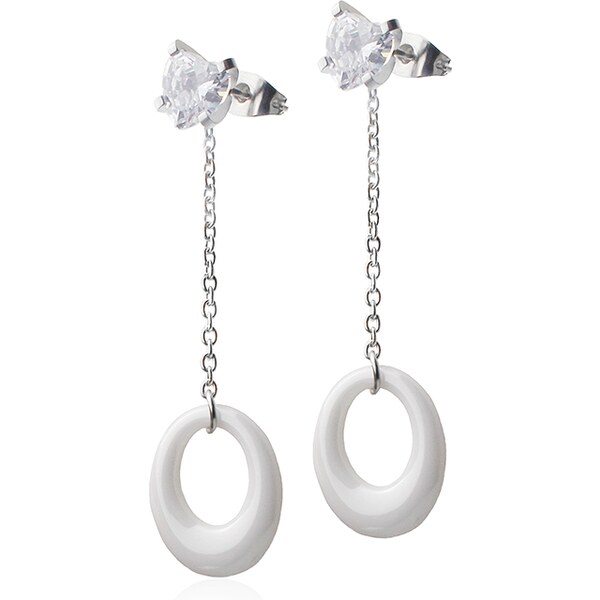 BM Jewellery Náušnice visiace keramické elipsu S528100 20962820