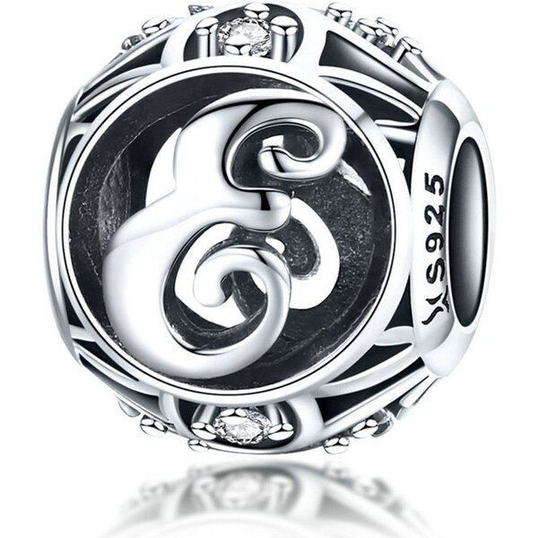 Emporial strieborný prívesok korálka Písmeno E 24464414