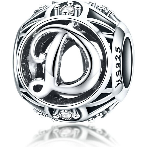 Emporial strieborný prívesok korálka Písmeno D 24464413
