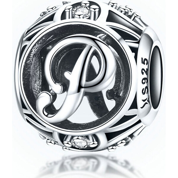 Emporial strieborný prívesok korálka písmeno P 24464425