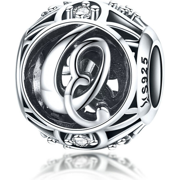 Emporial strieborný prívesok korálka Písmeno Q 24464426