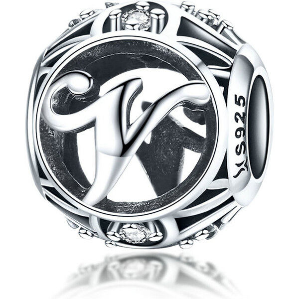 Emporial strieborný prívesok korálka Písmeno V 24464431