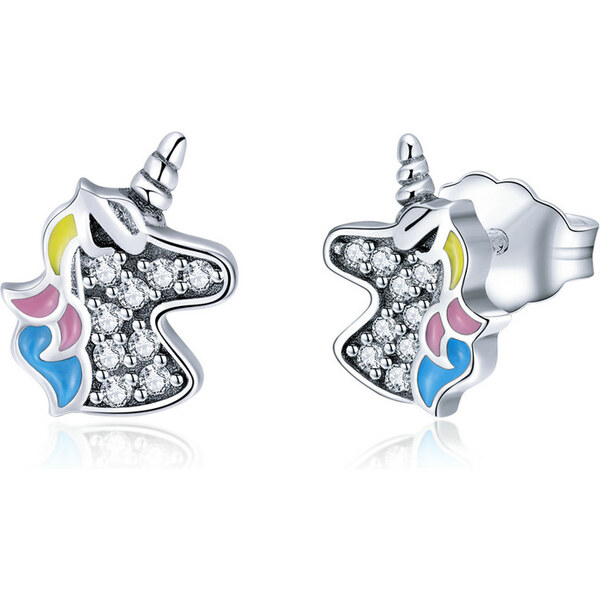 Emporial strieborné náušnice Jednorožec Unicorn SCE426 28183403