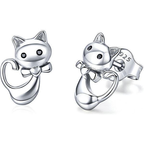 Emporial strieborné náušnice Milovaná mačka SCE450 28162273