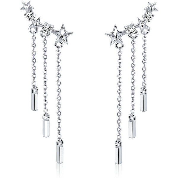 Emporial strieborné náušnice Padajúce hviezdy SCE399 28183408